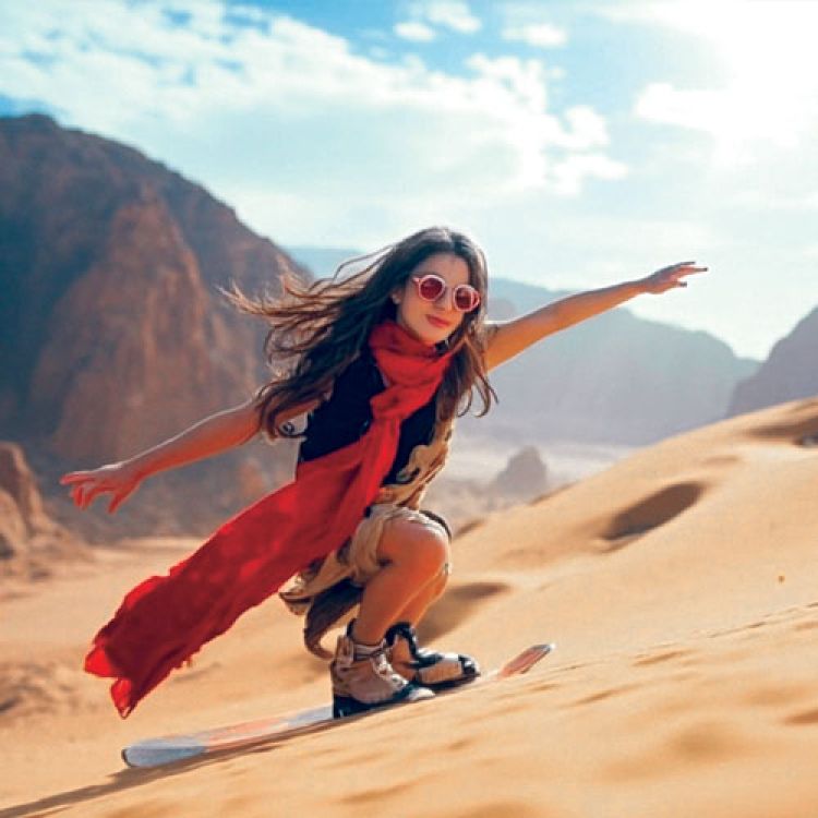 Tourist at Wadi Rum Desert Tourist at Wadi Rum Desert
