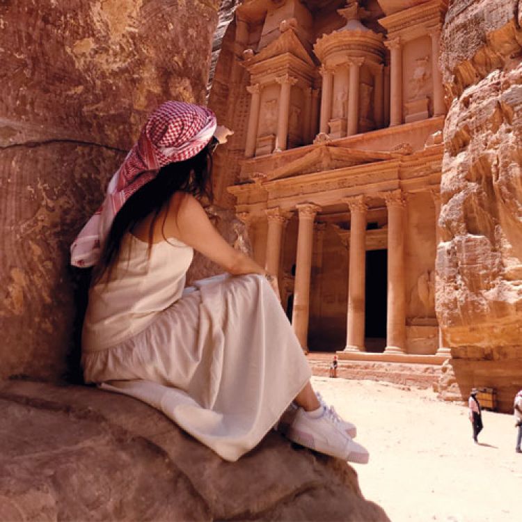 Tourist at Petra Tourist at Petra