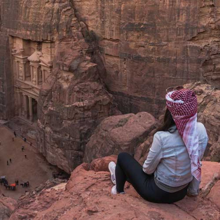 Tourist at Petra Tourist at Petra